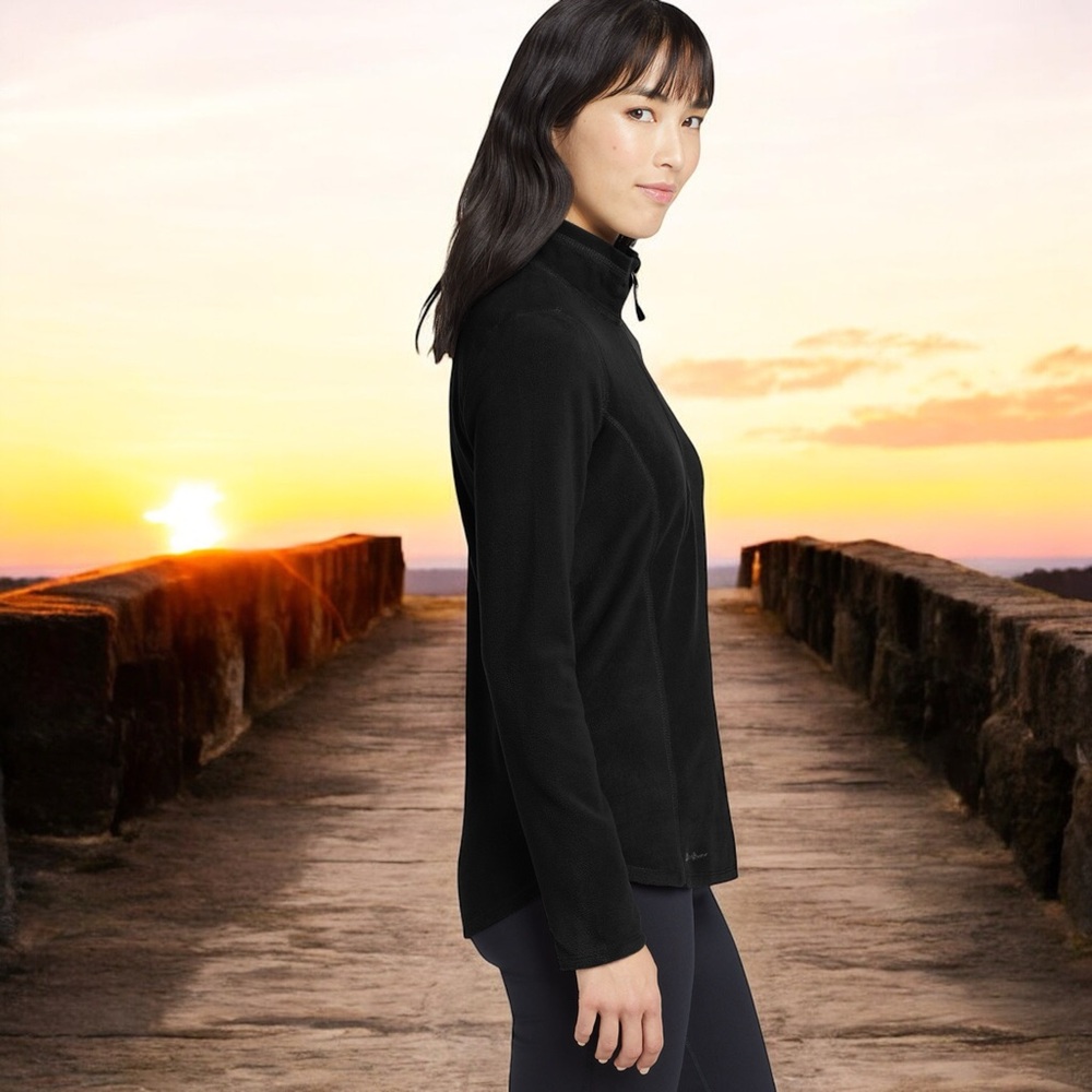 Eddie Bauer Women's Black Quater Zip MicroFleece Pullover - Picture 6 of 16